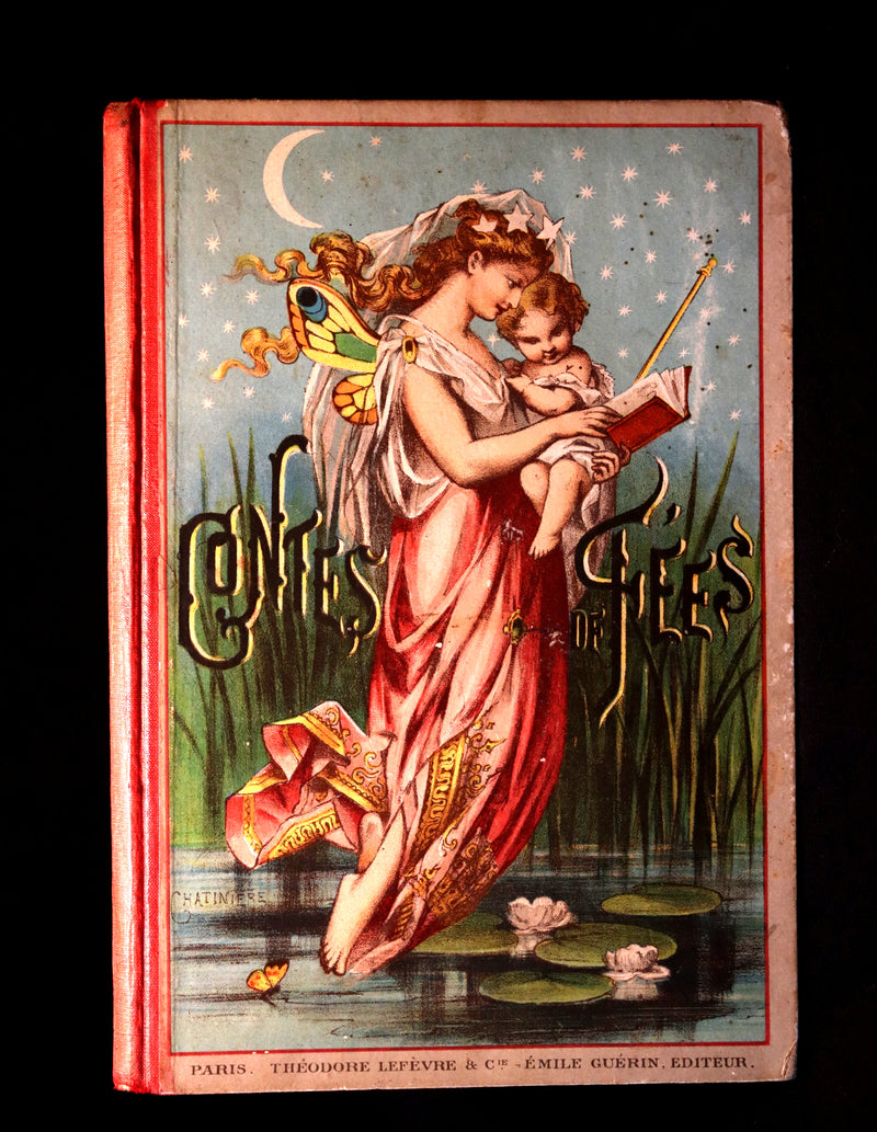 1890 Scarce color illustrated French Book ~ Contes de Fees - FAIRY TALES by Perrault.