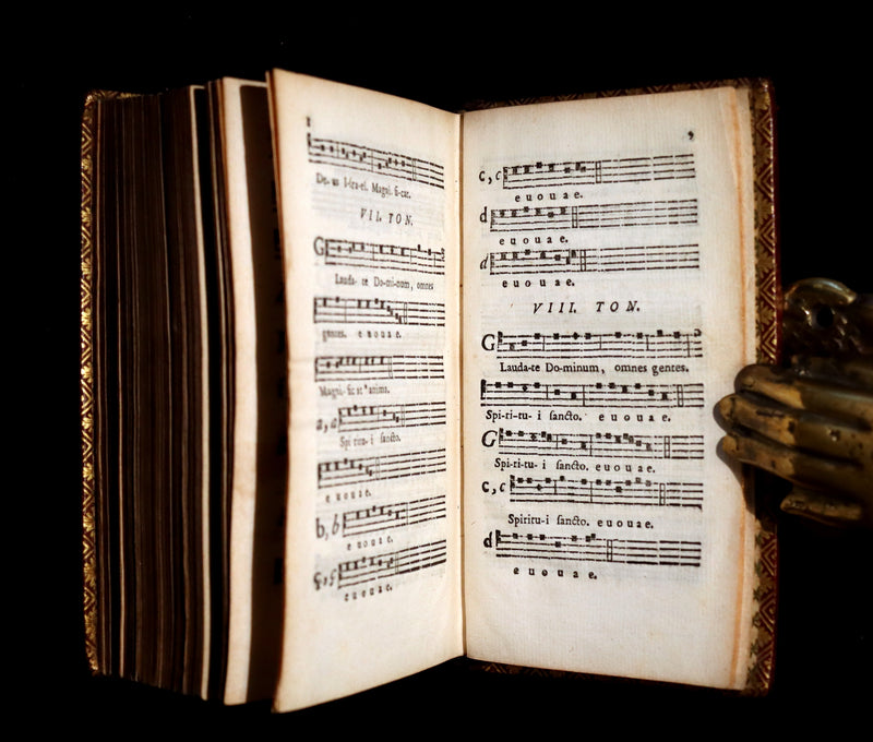 1781 Scarce French Latin Book in a beautiful BINDERY WORK - L'Office du Soir - Evening Prayer.