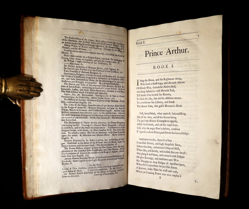 1695 Rare Book ~ KING ARTHUR - Prince ARTHUR An Heroick Poem by Sir Richard Blackmore.