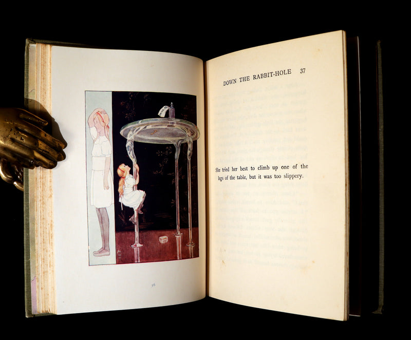 1920 Rare Book - Alice's Adventures in Wonderland with coloured illustrations By Margaret W. Tarrant.