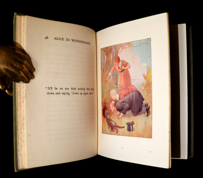 1920 Rare Book - Alice's Adventures in Wonderland with coloured illustrations By Margaret W. Tarrant.