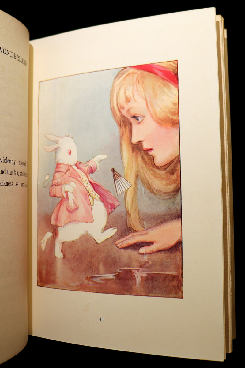 1920 Rare Book - Alice's Adventures in Wonderland with coloured illustrations By Margaret W. Tarrant.