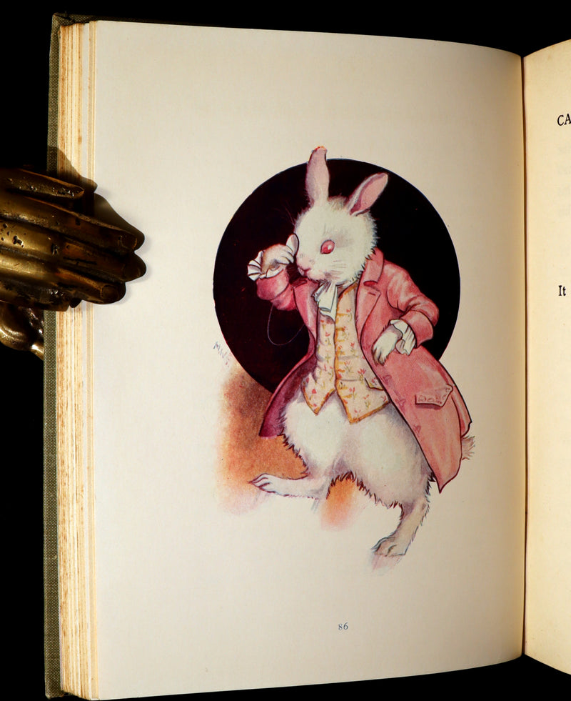 1920 Rare Book - Alice's Adventures in Wonderland with coloured illustrations By Margaret W. Tarrant.