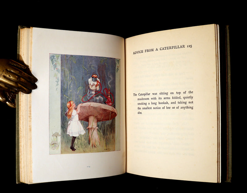 1920 Rare Book - Alice's Adventures in Wonderland with coloured illustrations By Margaret W. Tarrant.