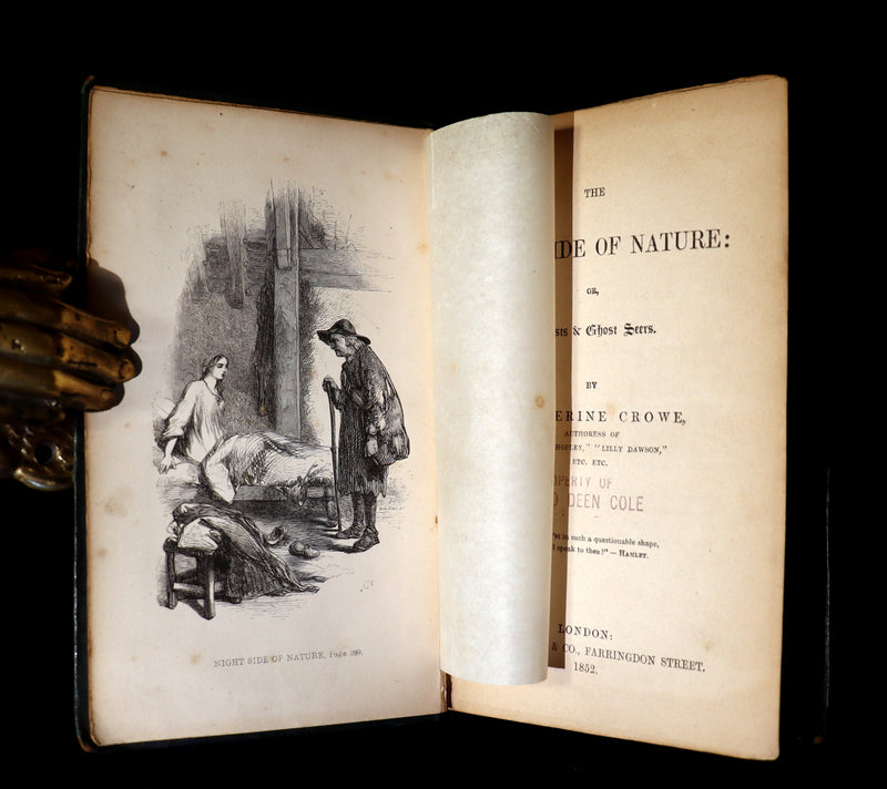 1852 Scarce Victorian Book - The Night Side of Nature: or Ghosts & Ghost Seers. Poltergeist.