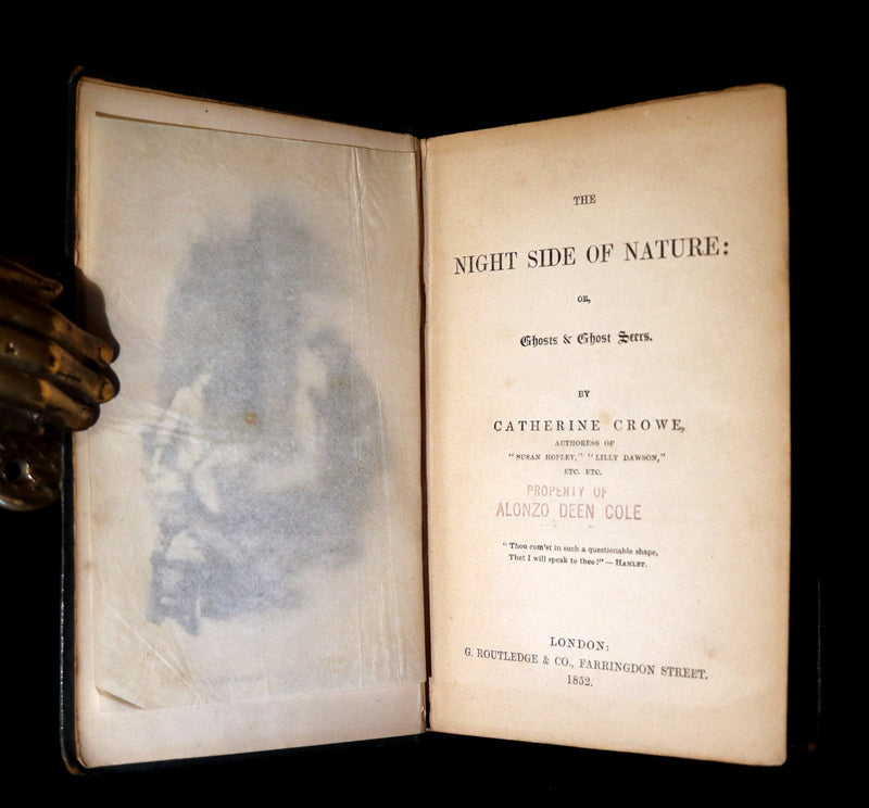1852 Scarce Victorian Book - The Night Side of Nature: or Ghosts & Ghost Seers. Poltergeist.