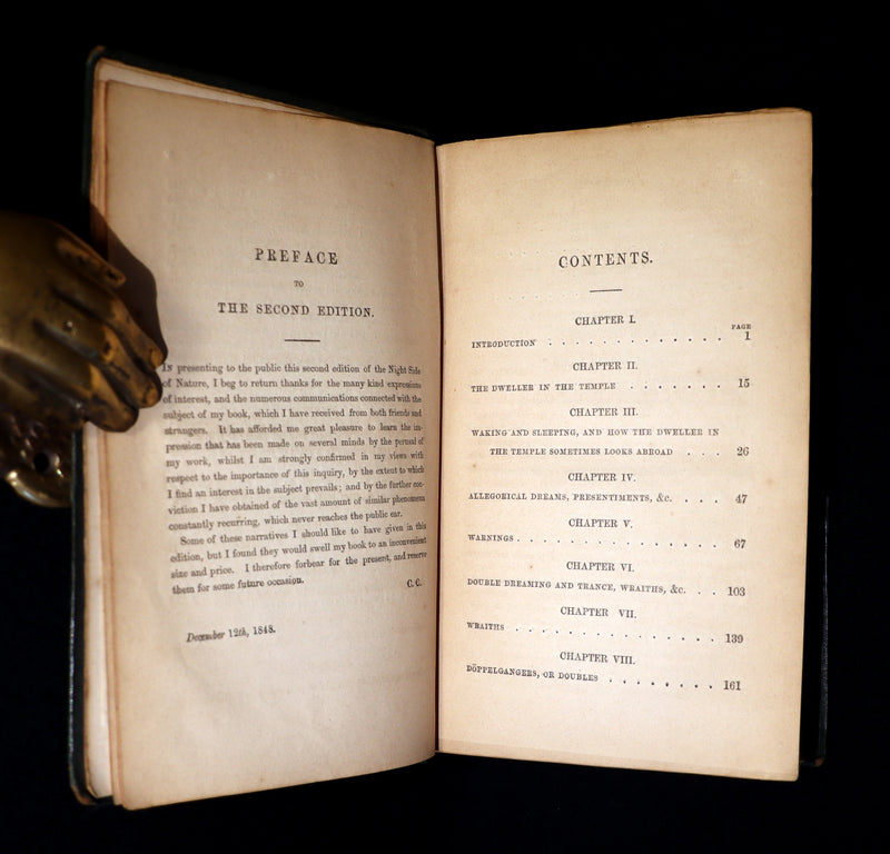 1852 Scarce Victorian Book - The Night Side of Nature: or Ghosts & Ghost Seers. Poltergeist.