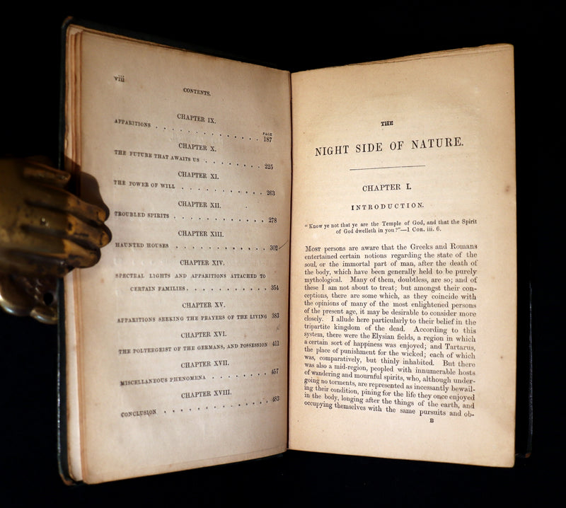 1852 Scarce Victorian Book - The Night Side of Nature: or Ghosts & Ghost Seers. Poltergeist.