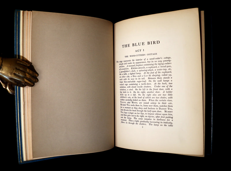 1911 First Illustrated Edition bound by ASPREY - The Blue Bird. A FAIRY Play in Six Acts illustrated by Frederic Cayley Robinson.