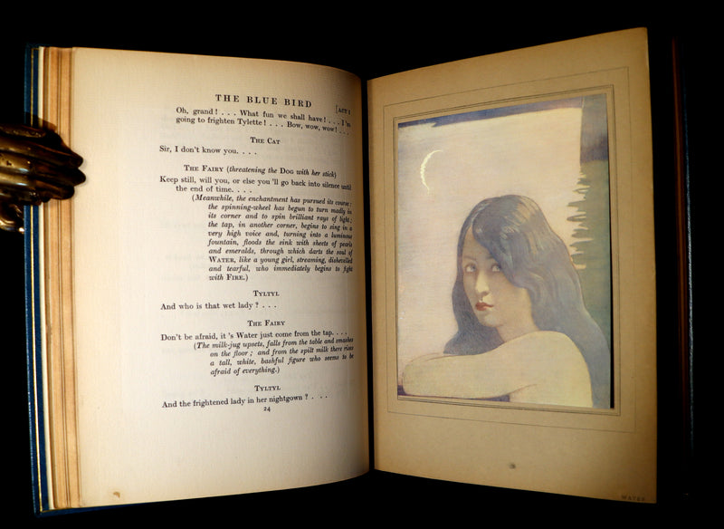 1911 First Illustrated Edition bound by ASPREY - The Blue Bird. A FAIRY Play in Six Acts illustrated by Frederic Cayley Robinson.