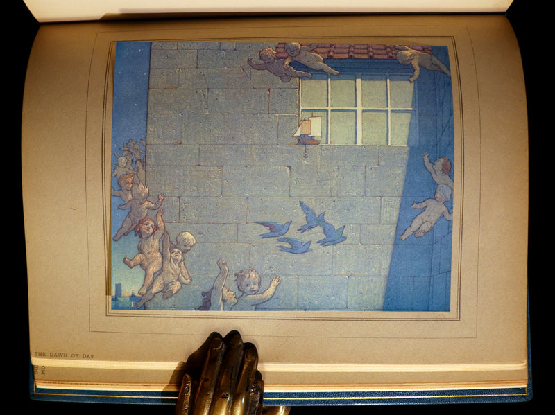 1911 First Illustrated Edition bound by ASPREY - The Blue Bird. A FAIRY Play in Six Acts illustrated by Frederic Cayley Robinson.