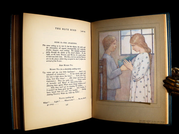 1911 First Illustrated Edition bound by ASPREY - The Blue Bird. A FAIRY Play in Six Acts illustrated by Frederic Cayley Robinson.