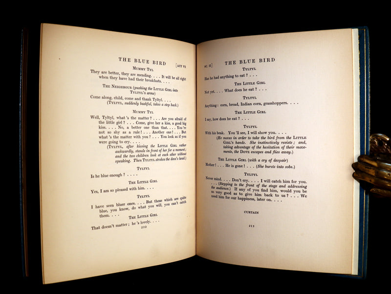1911 First Illustrated Edition bound by ASPREY - The Blue Bird. A FAIRY Play in Six Acts illustrated by Frederic Cayley Robinson.