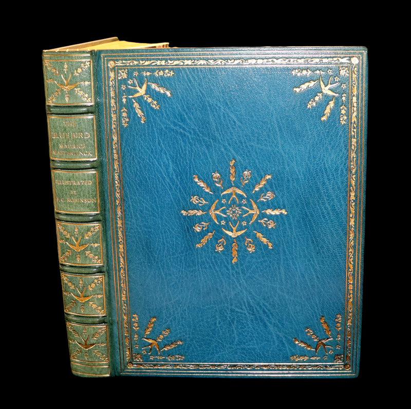 1911 First Illustrated Edition bound by ASPREY - The Blue Bird. A FAIRY Play in Six Acts illustrated by Frederic Cayley Robinson.