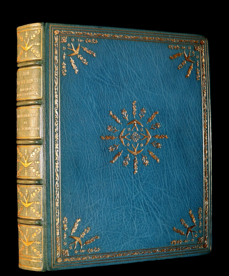 1911 First Illustrated Edition bound by ASPREY - The Blue Bird. A FAIRY Play in Six Acts illustrated by Frederic Cayley Robinson.