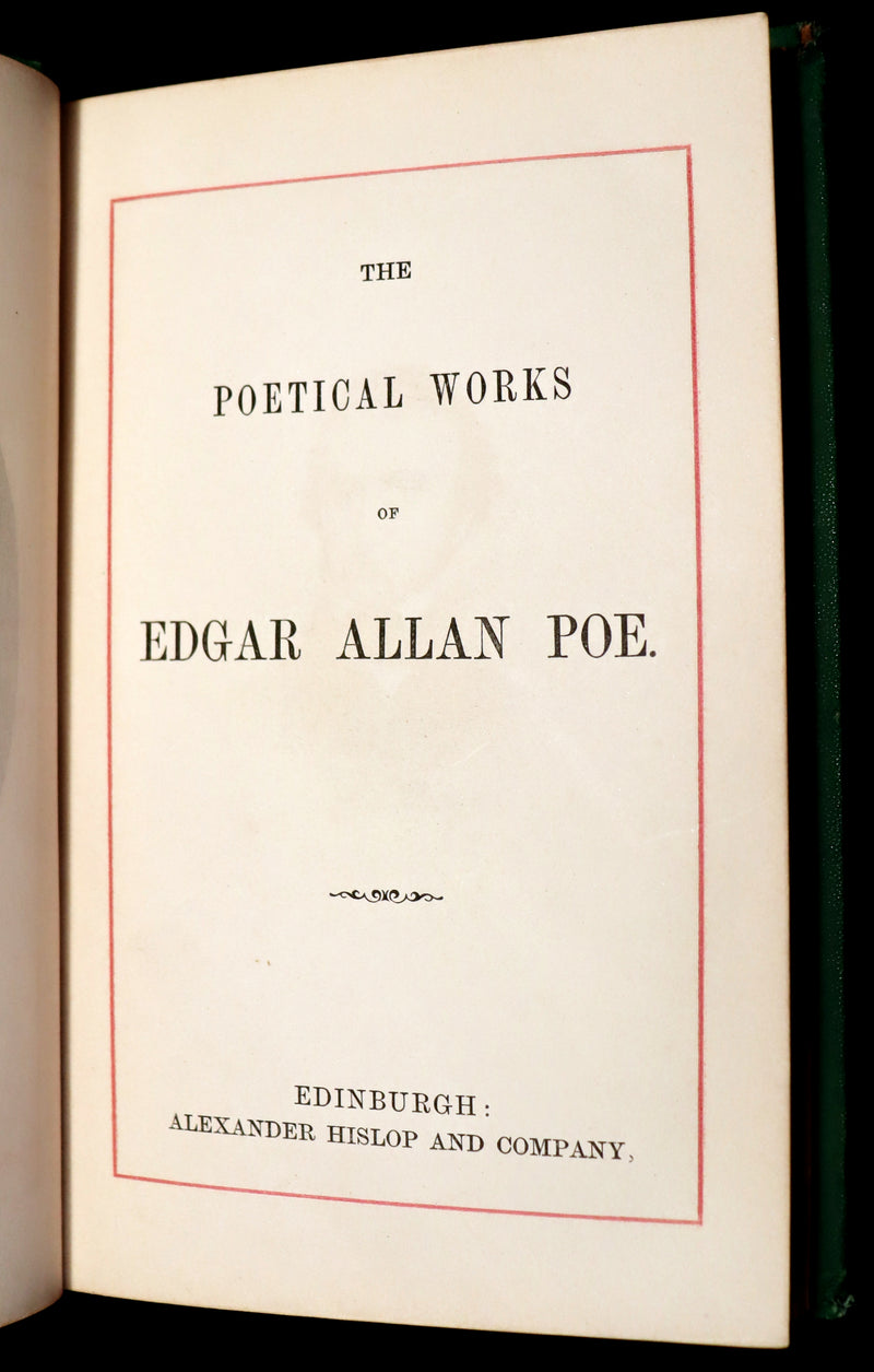 1860 Rare Victorian Book - The Poetical Works of Edgar Allan Poe. Edinburgh Edition.