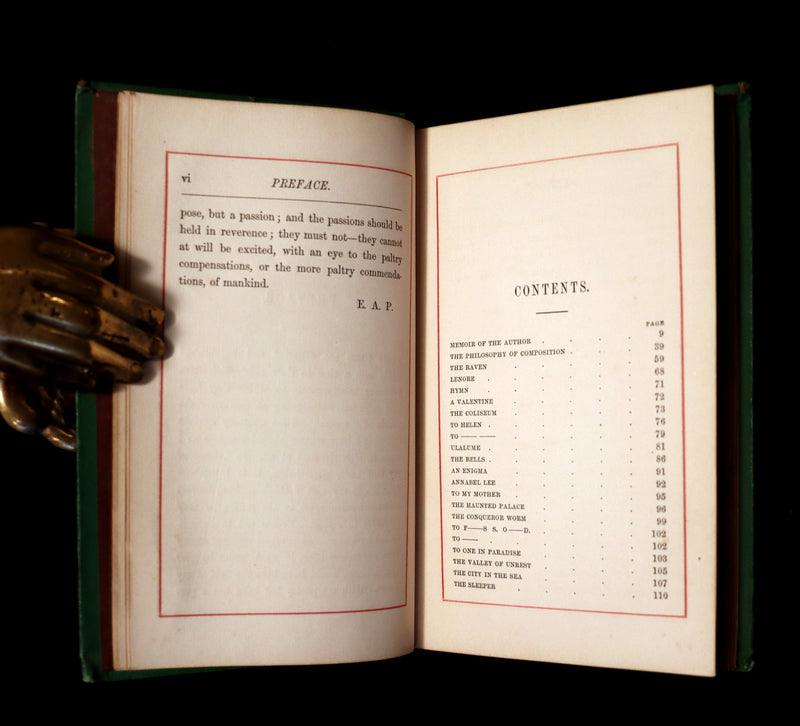 1860 Rare Victorian Book - The Poetical Works of Edgar Allan Poe. Edinburgh Edition.