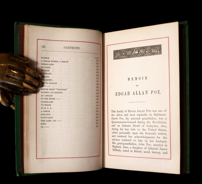 1860 Rare Victorian Book - The Poetical Works of Edgar Allan Poe. Edinburgh Edition.