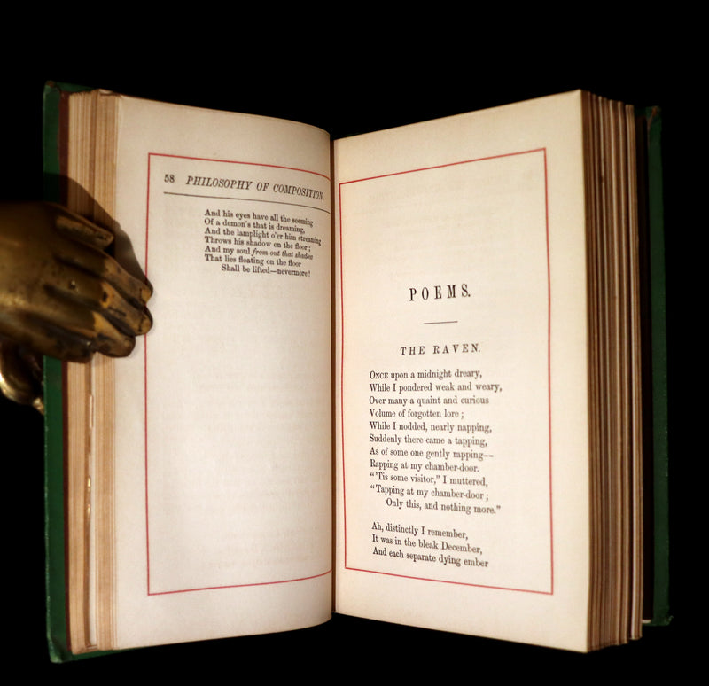 1860 Rare Victorian Book - The Poetical Works of Edgar Allan Poe. Edinburgh Edition.