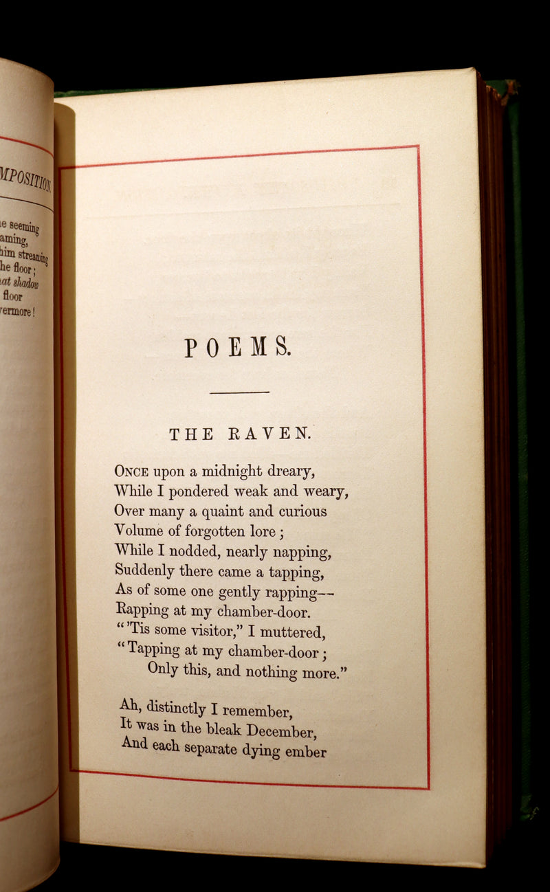 1860 Rare Victorian Book - The Poetical Works of Edgar Allan Poe. Edinburgh Edition.