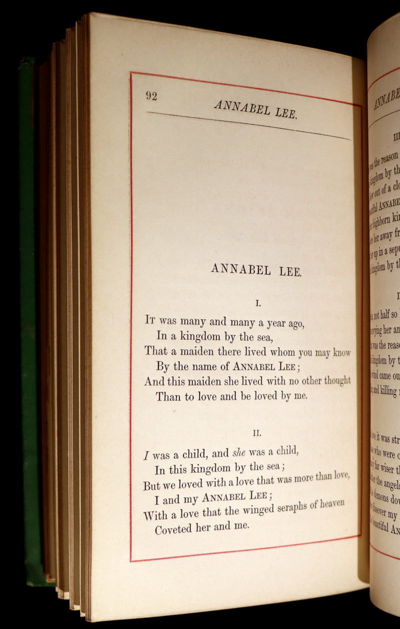 1860 Rare Victorian Book - The Poetical Works of Edgar Allan Poe. Edinburgh Edition.
