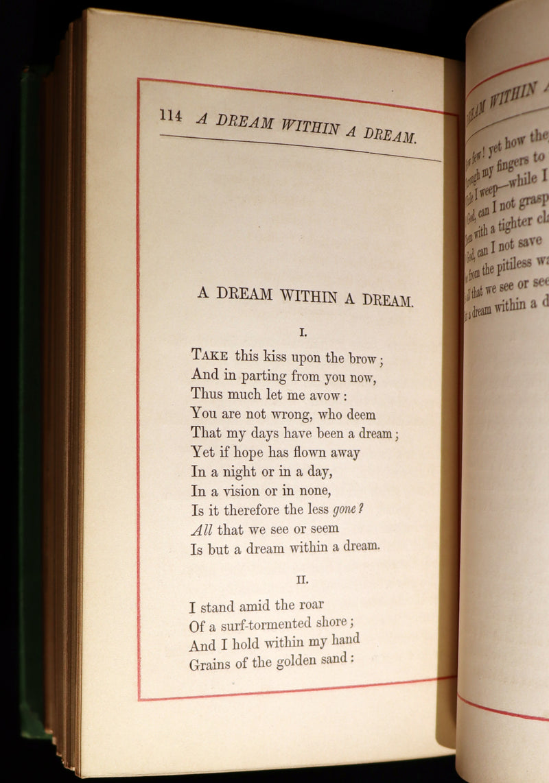 1860 Rare Victorian Book - The Poetical Works of Edgar Allan Poe. Edinburgh Edition.