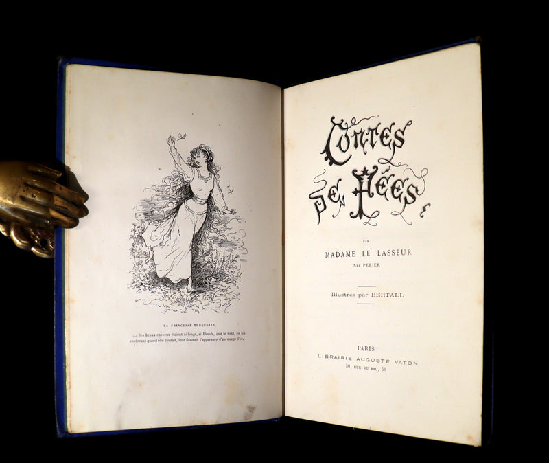 1876 Scarce French Book - CONTES DE FÉES - Fairy Tales signed by Madame Le Lasseur née Perier. Illustrated by Bertall.