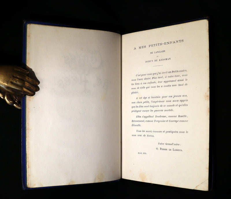 1876 Scarce French Book - CONTES DE FÉES - Fairy Tales signed by Madame Le Lasseur née Perier. Illustrated by Bertall.