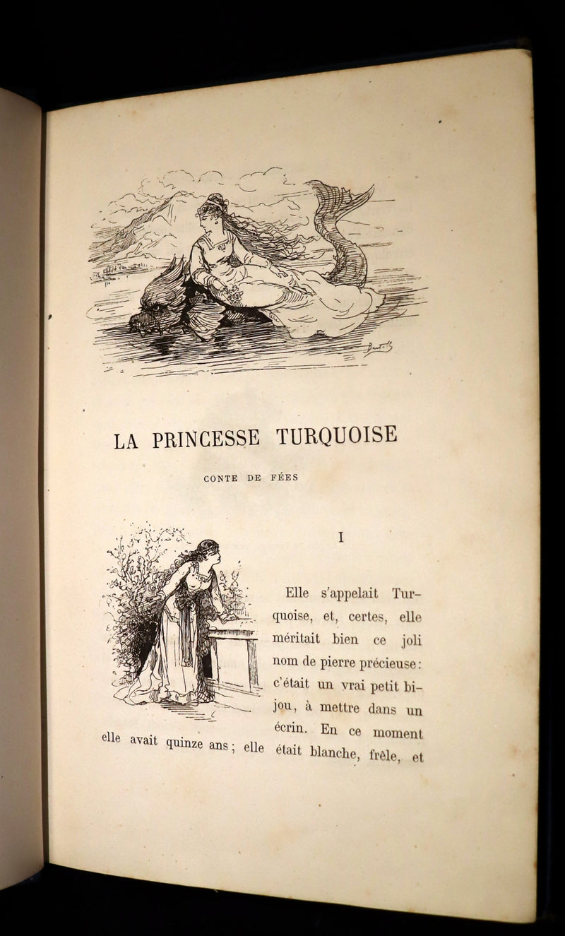 1876 Scarce French Book - CONTES DE FÉES - Fairy Tales signed by Madame Le Lasseur née Perier. Illustrated by Bertall.