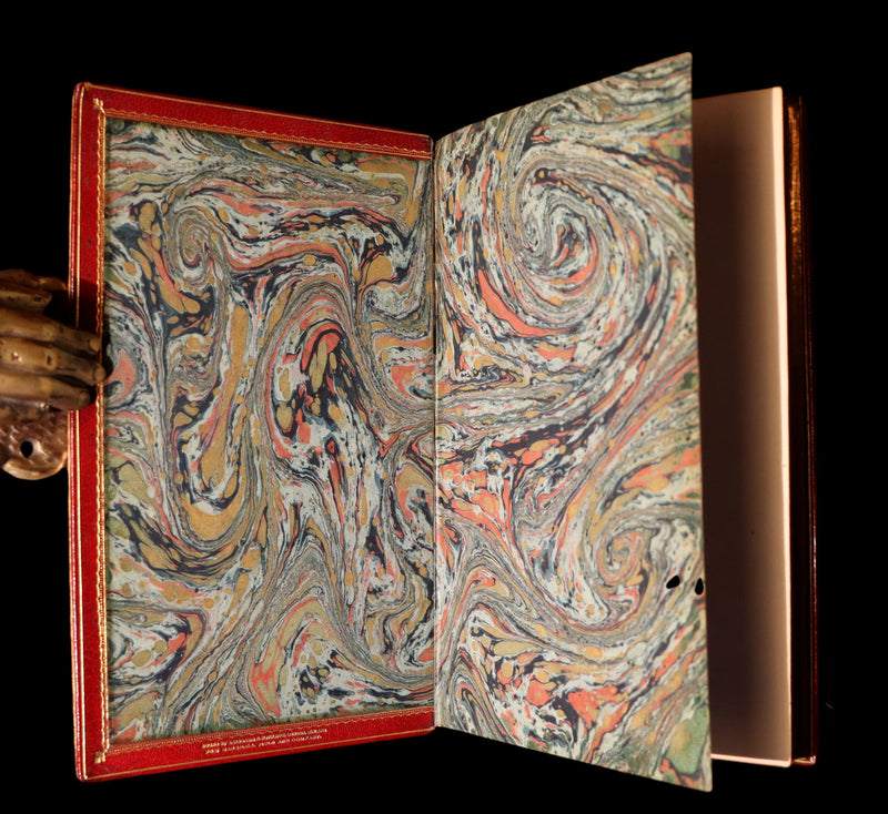 1884 Rare De La Fontaine Tales Book set beautifully bound by Sangorski & Sutcliffe illustrated by Eisen.