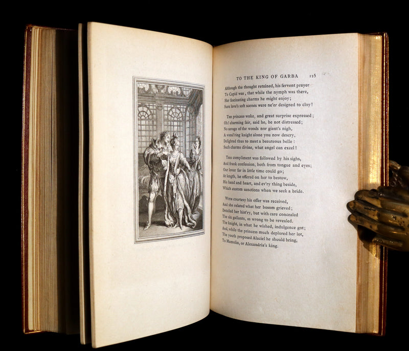 1884 Rare De La Fontaine Tales Book set beautifully bound by Sangorski & Sutcliffe illustrated by Eisen.