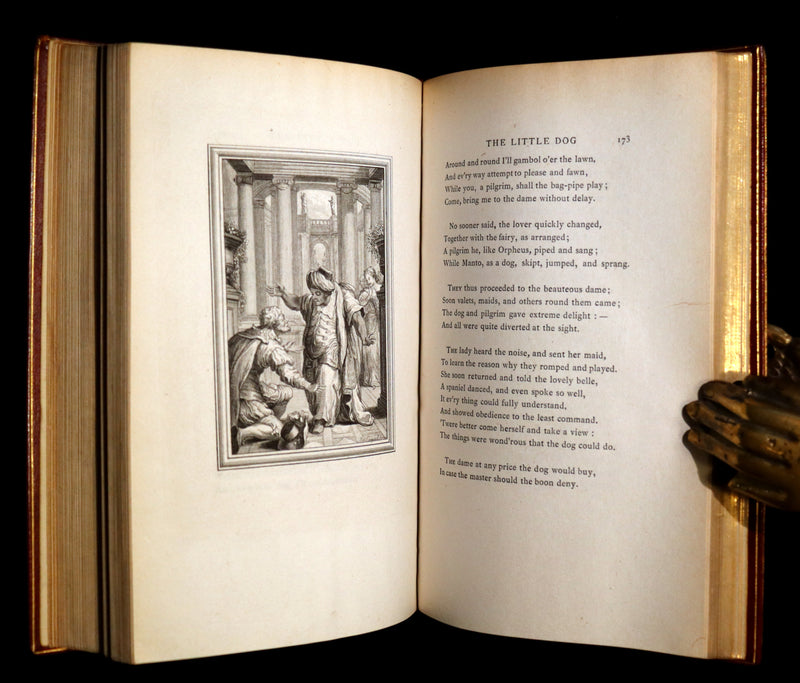 1884 Rare De La Fontaine Tales Book set beautifully bound by Sangorski & Sutcliffe illustrated by Eisen.