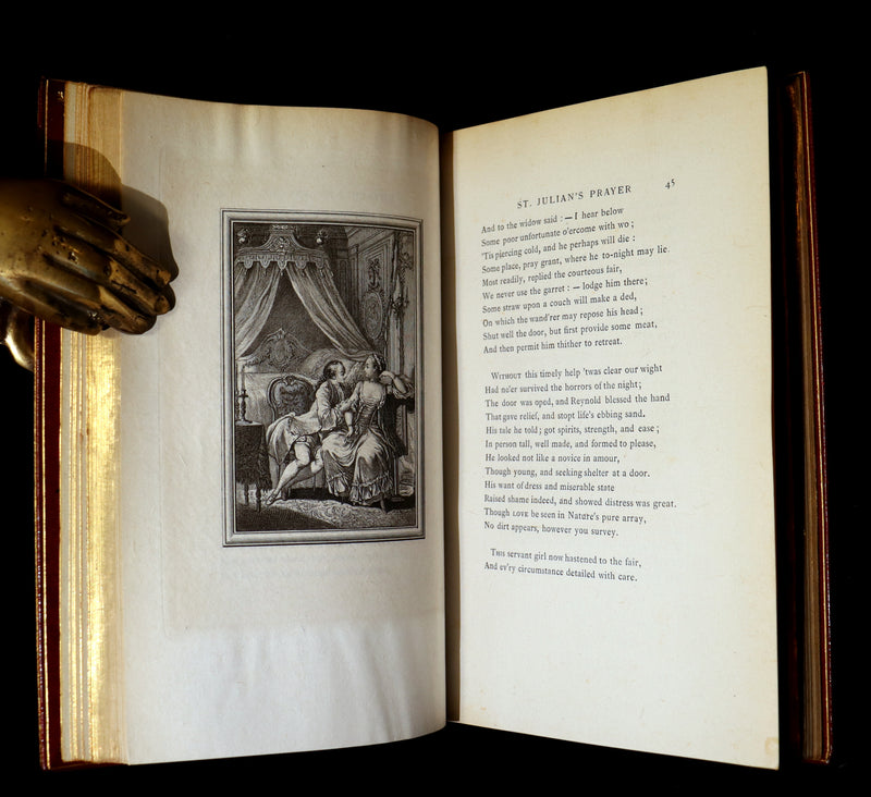 1884 Rare De La Fontaine Tales Book set beautifully bound by Sangorski & Sutcliffe illustrated by Eisen.