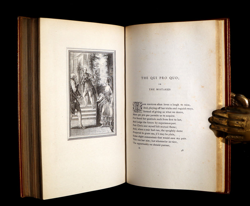 1884 Rare De La Fontaine Tales Book set beautifully bound by Sangorski & Sutcliffe illustrated by Eisen.