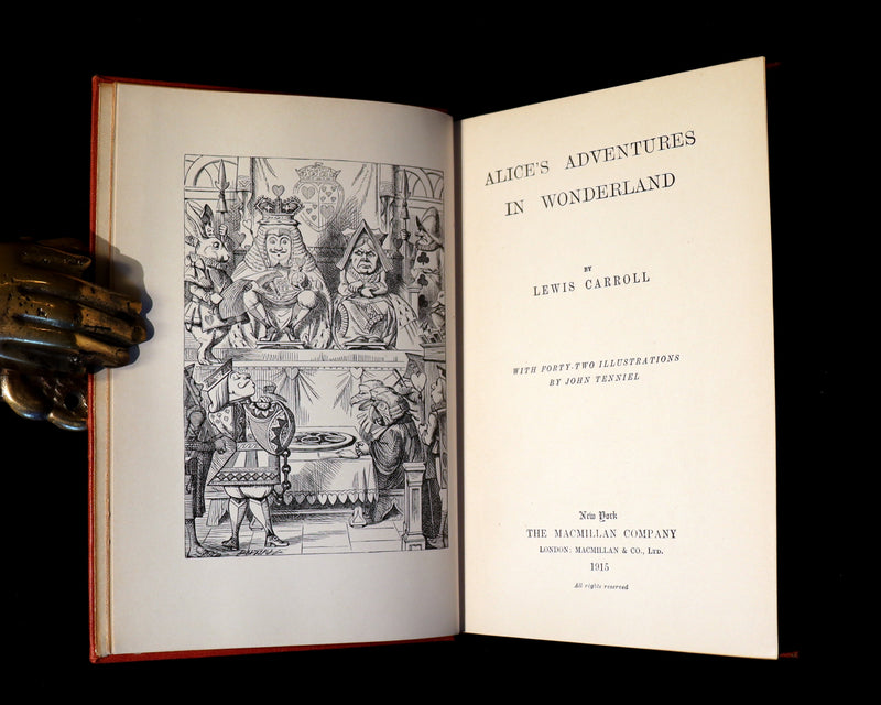 1915 Rare Book - ALICE'S ADVENTURES IN WONDERLAND by Lewis Carroll.