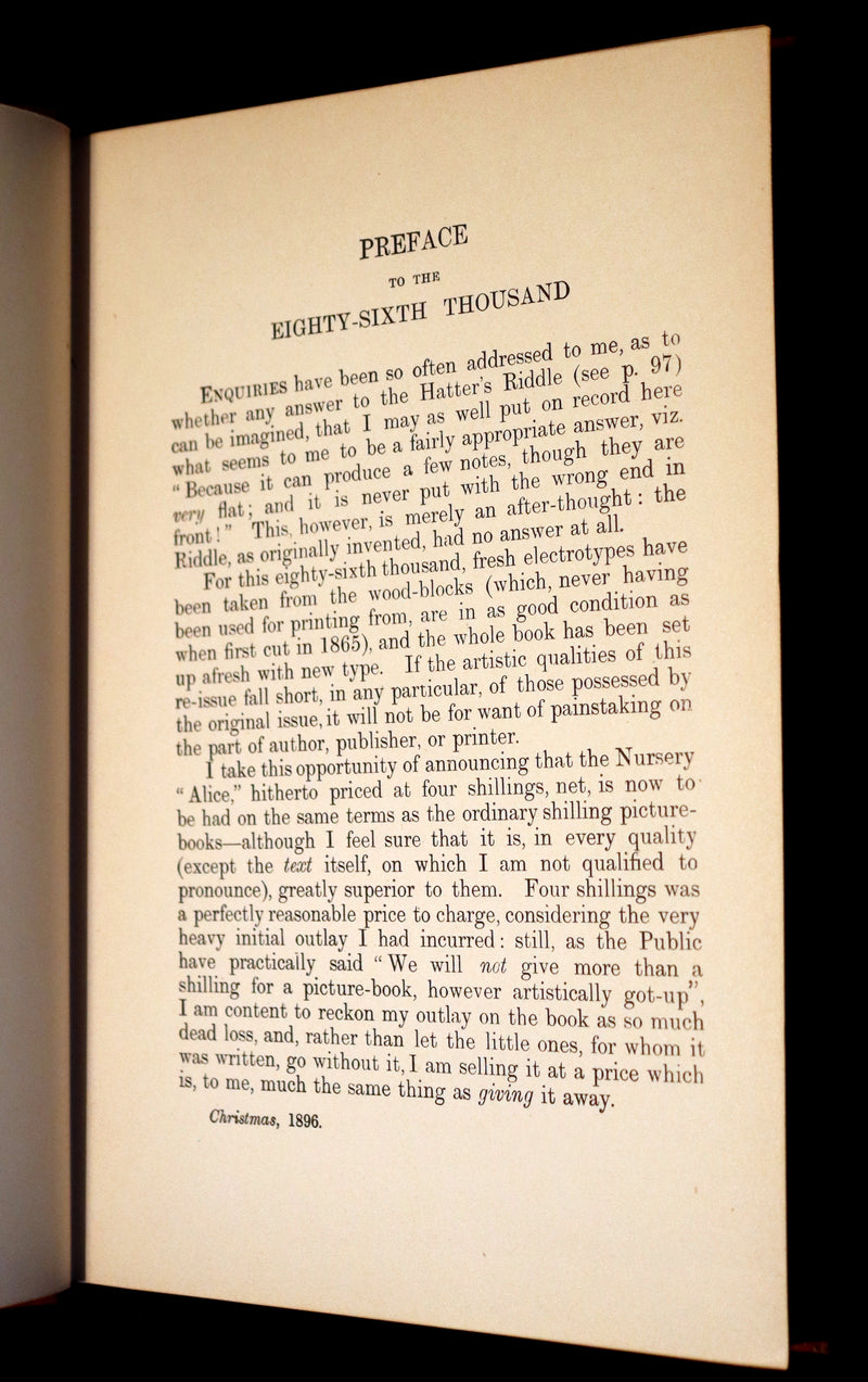 1915 Rare Book - ALICE'S ADVENTURES IN WONDERLAND by Lewis Carroll.