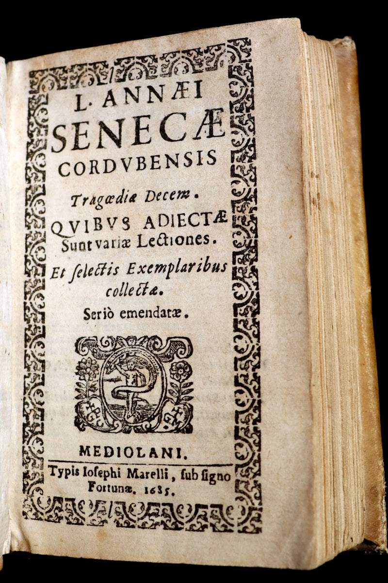 1685 Rare Latin Vellum Book - SENECA - L. Annæi Senecæ Cordubensis Tragœdiæ.