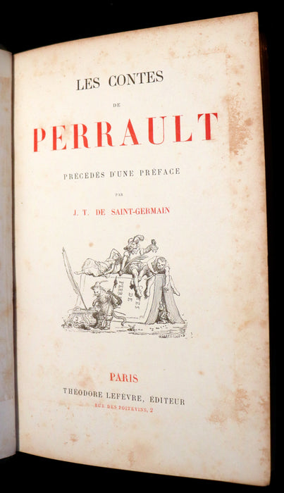 1870 Rare illustrated French Book ~ Contes de Perrault - Fairy Tales illustrated by Lefrancq & Desandre.