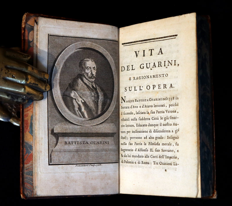 1768 Rare Italian Book - IL PASTOR FIDO by Giovanni Battista Guarini illustrated by Cochin.