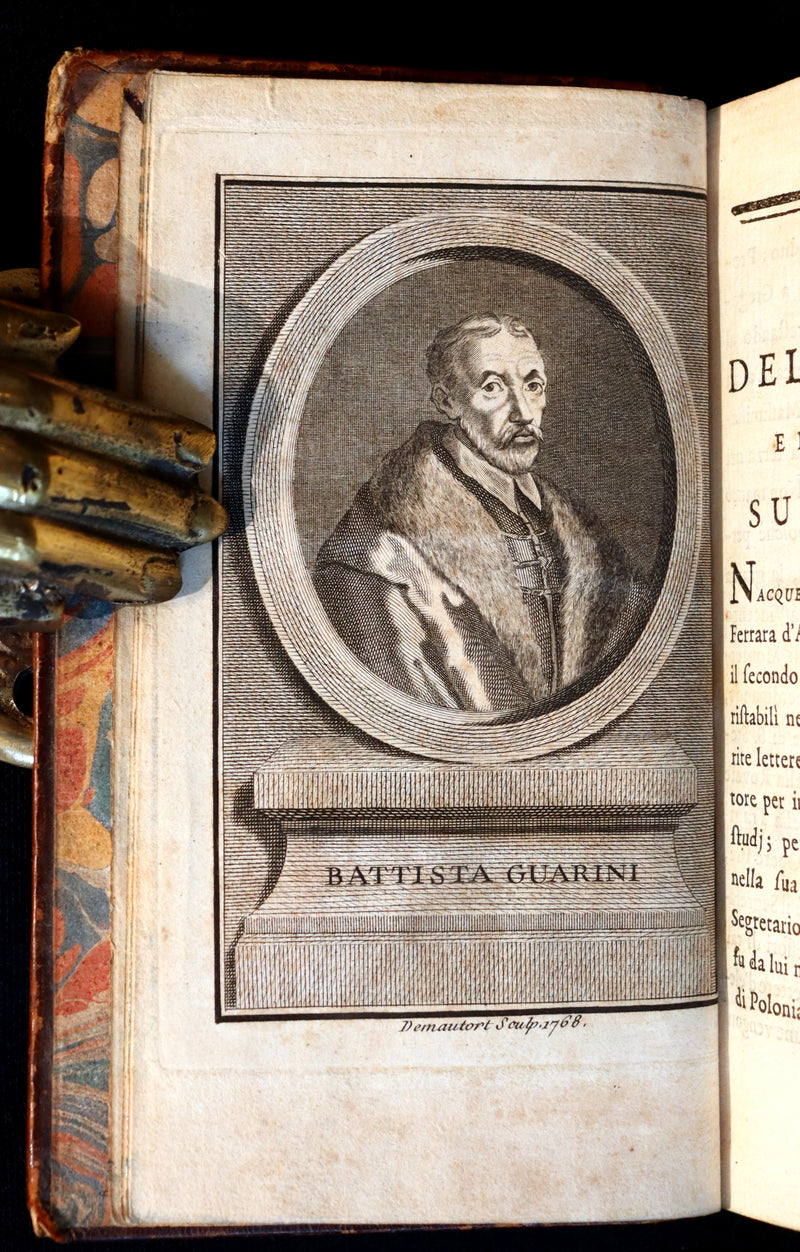 1768 Rare Italian Book - IL PASTOR FIDO by Giovanni Battista Guarini illustrated by Cochin.