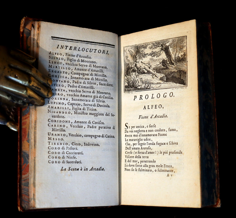 1768 Rare Italian Book - IL PASTOR FIDO by Giovanni Battista Guarini illustrated by Cochin.