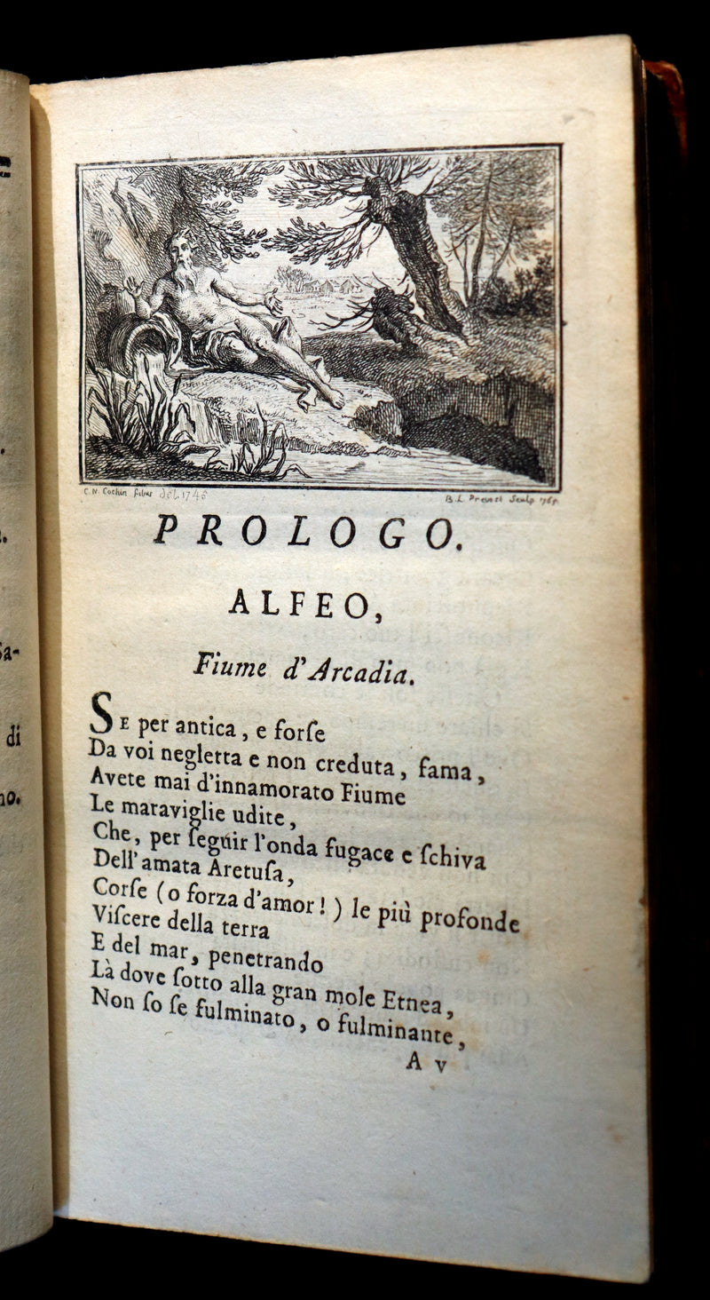 1768 Rare Italian Book - IL PASTOR FIDO by Giovanni Battista Guarini illustrated by Cochin.