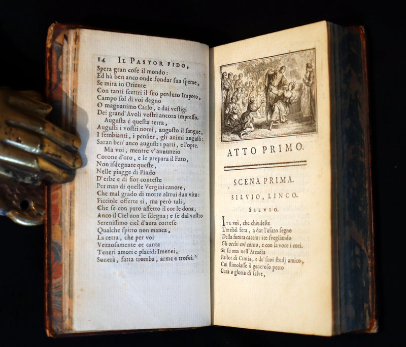 1768 Rare Italian Book - IL PASTOR FIDO by Giovanni Battista Guarini illustrated by Cochin.