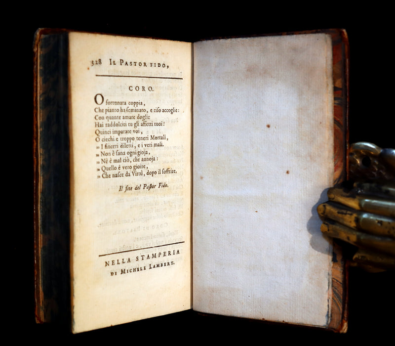 1768 Rare Italian Book - IL PASTOR FIDO by Giovanni Battista Guarini illustrated by Cochin.