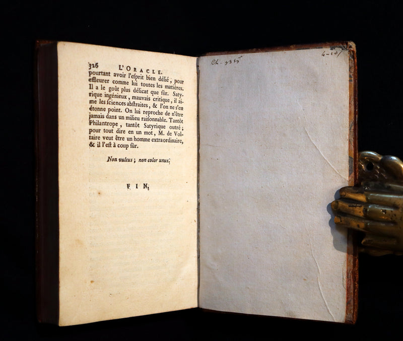 1759 Rare French 1stED - The Oracle of New Philosophers - L'Oracle des Nouveaux Philosophes by l'Abbé Guyon on Voltaire.