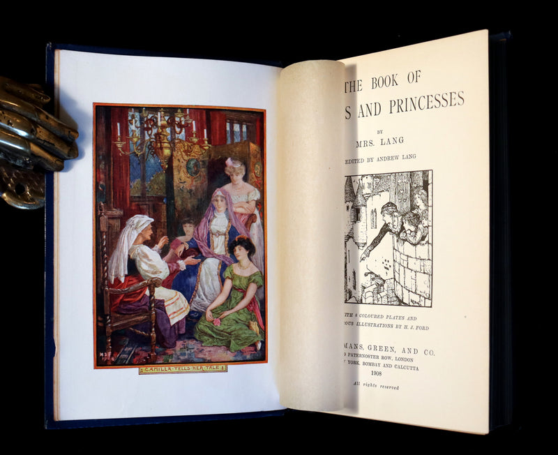 1908 Rare 1stEd Book - THE BOOK OF PRINCES AND PRINCESSES by Mrs. Lang & edited by Andrew Lang.