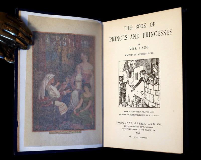 1908 Rare 1stEd Book - THE BOOK OF PRINCES AND PRINCESSES by Mrs. Lang & edited by Andrew Lang.