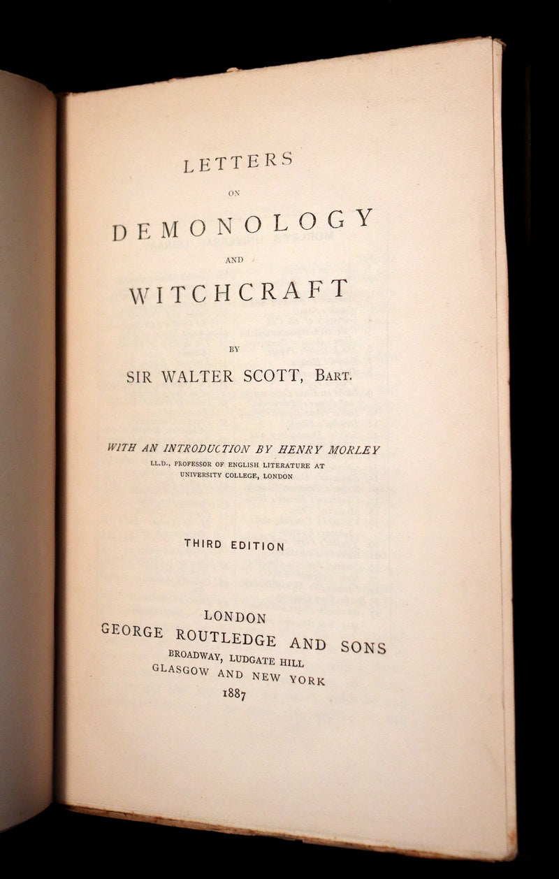 1887 Rare Book - Letters on Demonology and Witchcraft - WITCHES & FAIRIES by Sir Walter Scott.