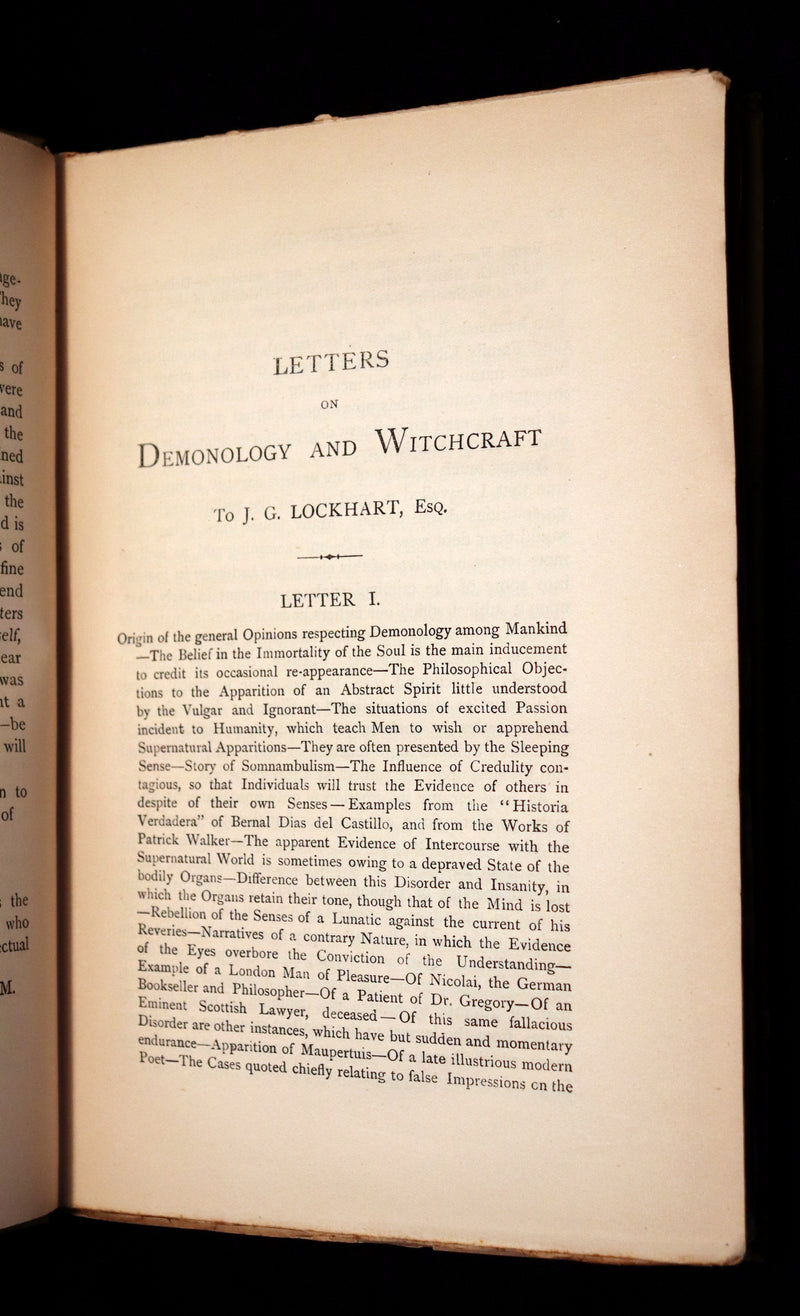 1887 Rare Book - Letters on Demonology and Witchcraft - WITCHES & FAIRIES by Sir Walter Scott.