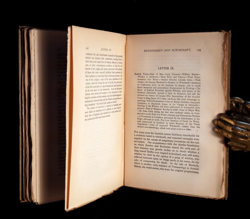 1887 Rare Book - Letters on Demonology and Witchcraft - WITCHES & FAIRIES by Sir Walter Scott.